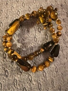 Natural Yellow Tiger's Eye Stone Bracelet Tiger Eye Gemstone Stretch Bracelet